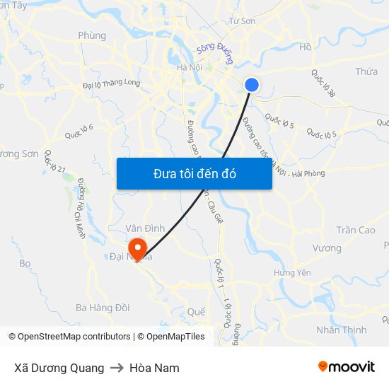 Xã Dương Quang to Hòa Nam map