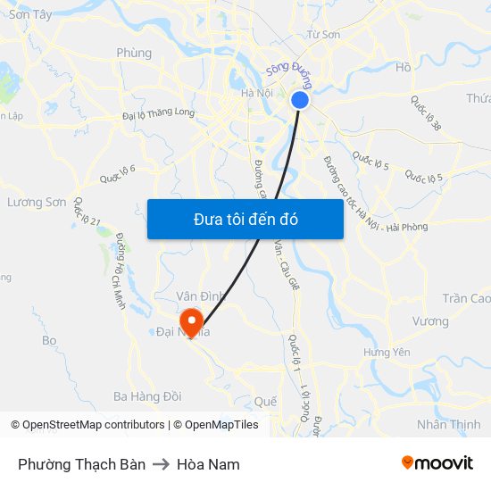 Phường Thạch Bàn to Hòa Nam map