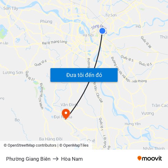 Phường Giang Biên to Hòa Nam map