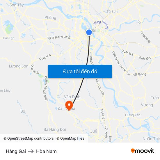 Hàng Gai to Hòa Nam map