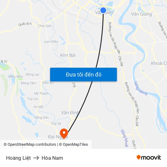 Hoàng Liệt to Hòa Nam map