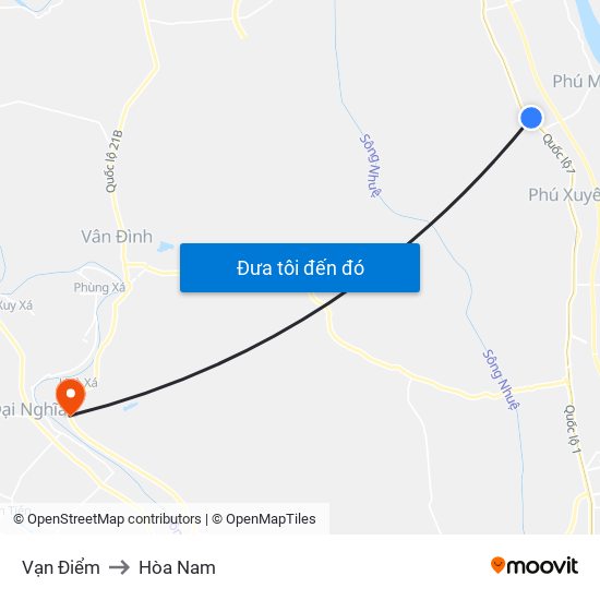 Vạn Điểm to Hòa Nam map