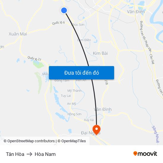 Tân Hòa to Hòa Nam map