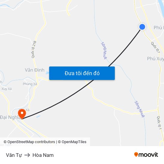 Văn Tự to Hòa Nam map