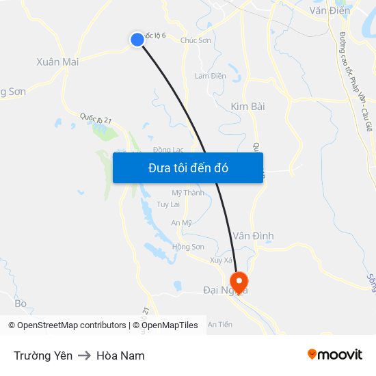 Trường Yên to Hòa Nam map