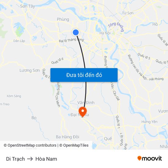 Di Trạch to Hòa Nam map