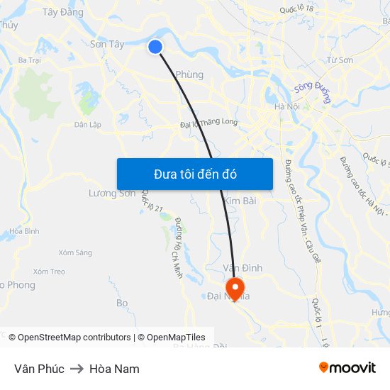 Vân Phúc to Hòa Nam map