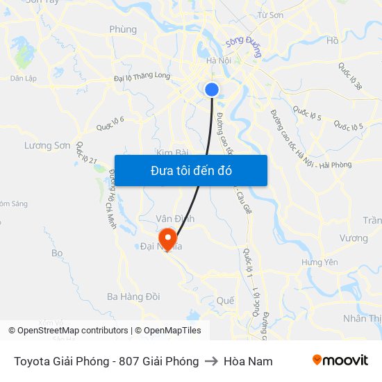 Toyota Giải Phóng - 807 Giải Phóng to Hòa Nam map