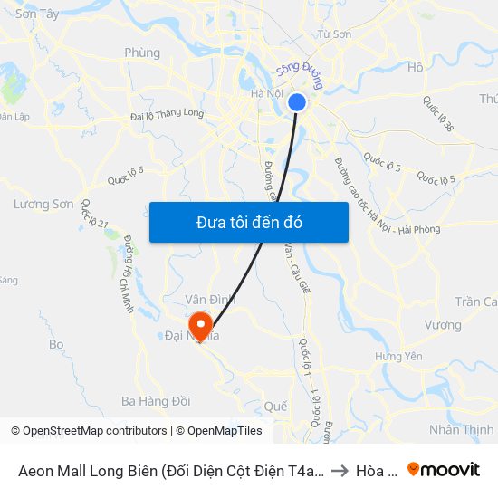 Aeon Mall Long Biên (Đối Diện Cột Điện T4a/2a-B Đường Cổ Linh) to Hòa Nam map