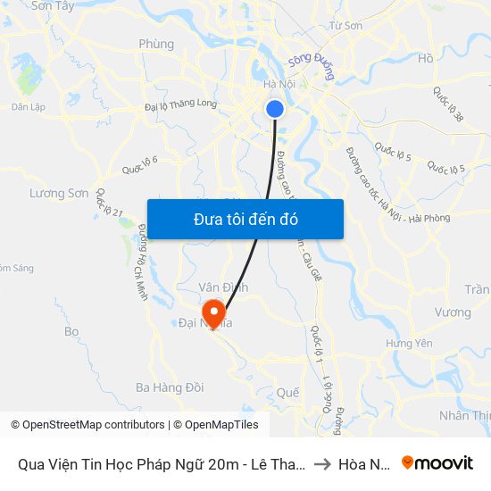 Qua Viện Tin Học Pháp Ngữ 20m - Lê Thanh Nghị to Hòa Nam map