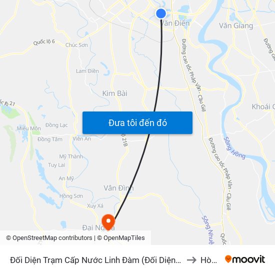 Đối Diện Trạm Cấp Nước Linh Đàm (Đối Diện Chung Cư Hh1c) - Nguyễn Hữu Thọ to Hòa Nam map