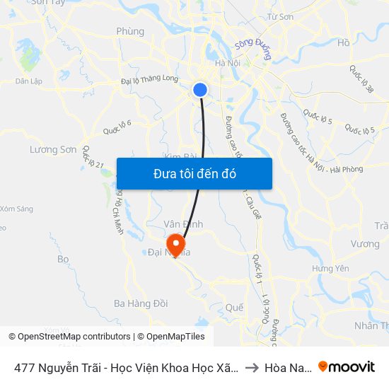 477 Nguyễn Trãi - Học Viện Khoa Học Xã Hội to Hòa Nam map