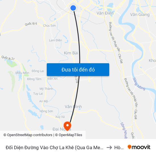Đối Diện Đường Vào Chợ La Khê (Qua Ga Metro La Khê) - 405 Quang Trung (Hà Đông) to Hòa Nam map