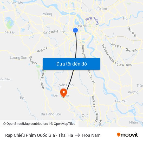 Rạp Chiếu Phim Quốc Gia - Thái Hà to Hòa Nam map
