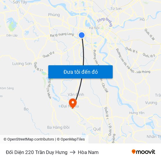Đối Diện 220 Trần Duy Hưng to Hòa Nam map