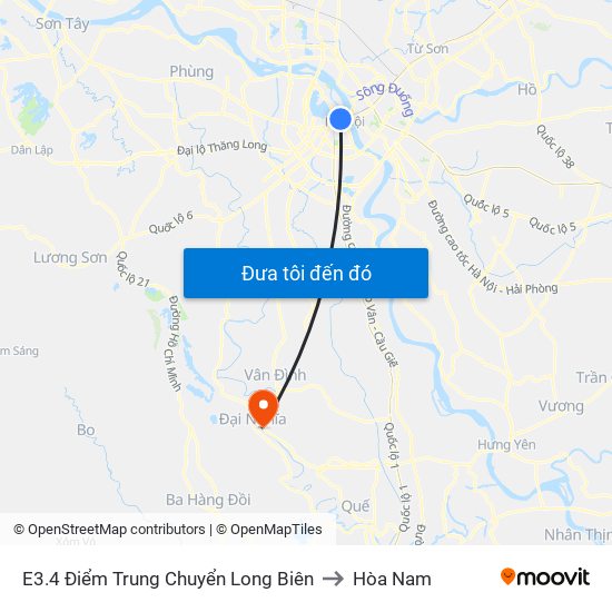 E3.4 Điểm Trung Chuyển Long Biên to Hòa Nam map