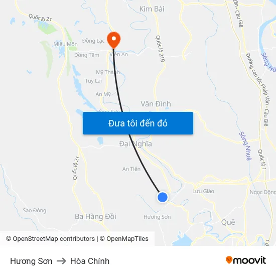 Hương Sơn to Hòa Chính map