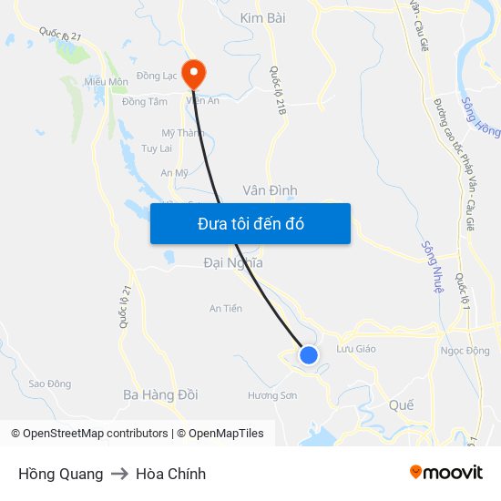 Hồng Quang to Hòa Chính map