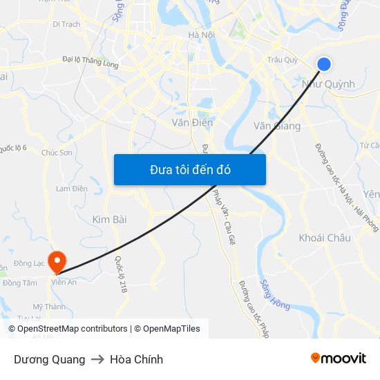 Dương Quang to Hòa Chính map