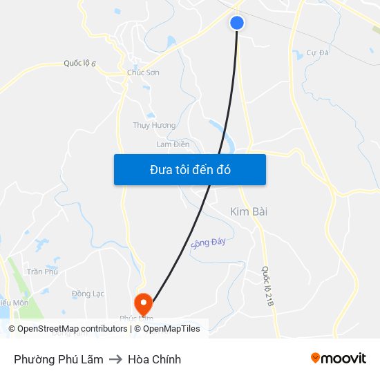 Phường Phú Lãm to Hòa Chính map