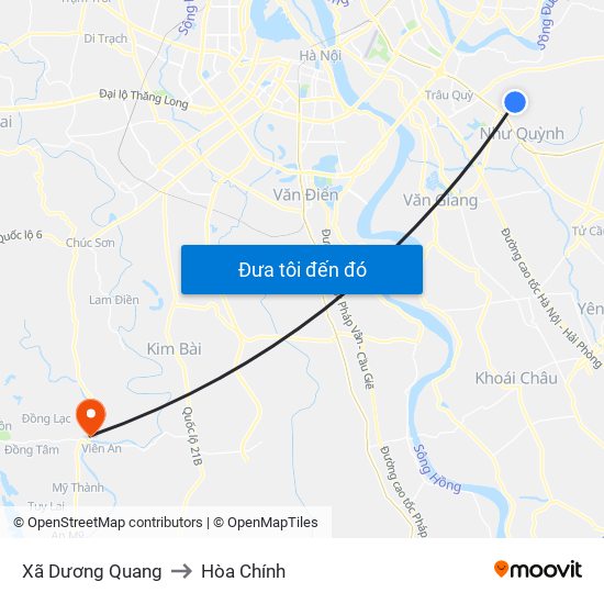 Xã Dương Quang to Hòa Chính map
