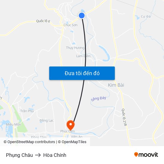 Phụng Châu to Hòa Chính map