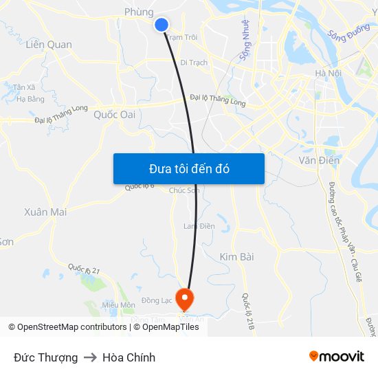 Đức Thượng to Hòa Chính map