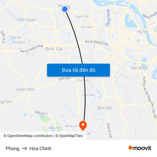 Phùng to Hòa Chính map