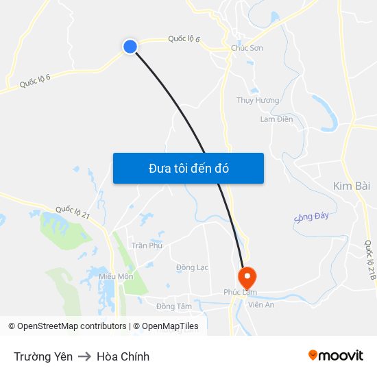 Trường Yên to Hòa Chính map