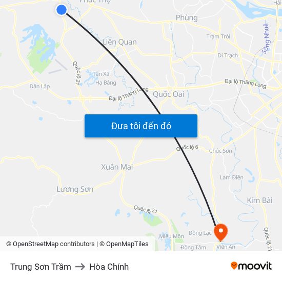 Trung Sơn Trầm to Hòa Chính map