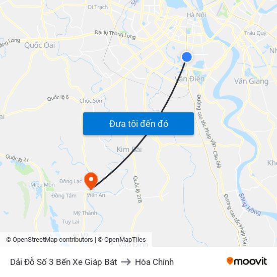 Dải Đỗ Số 3 Bến Xe Giáp Bát to Hòa Chính map