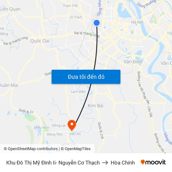 Khu Đô Thị Mỹ Đình Ii- Nguyễn Cơ Thạch to Hòa Chính map