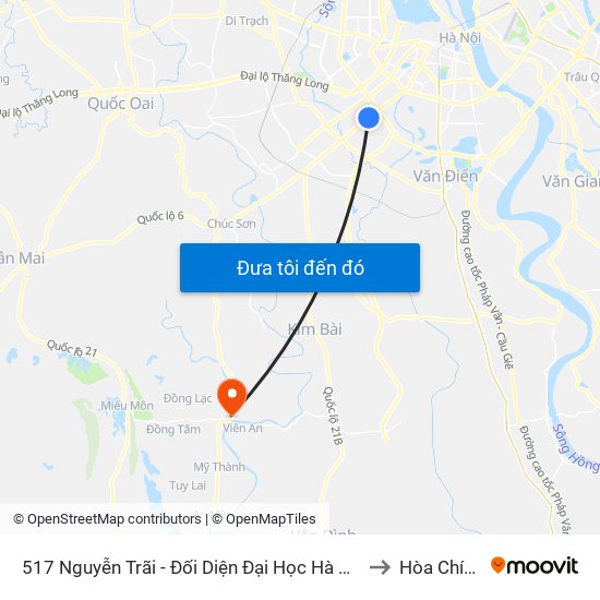 517 Nguyễn Trãi - Đối Diện Đại Học Hà Nội to Hòa Chính map
