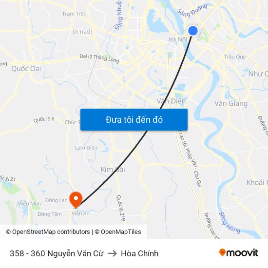 358 - 360 Nguyễn Văn Cừ to Hòa Chính map