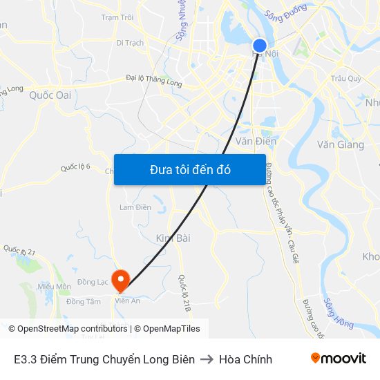 E3.3 Điểm Trung Chuyển Long Biên to Hòa Chính map