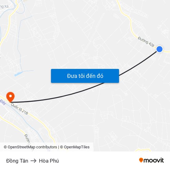 Đồng Tân to Hòa Phú map