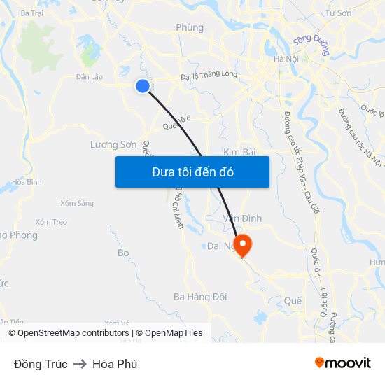 Đồng Trúc to Hòa Phú map