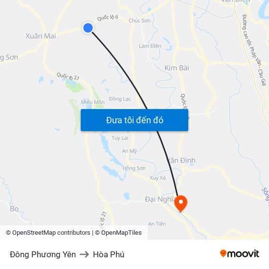 Đông Phương Yên to Hòa Phú map