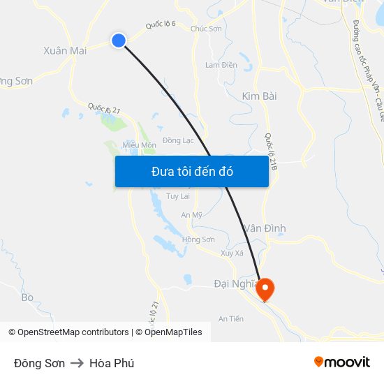 Đông Sơn to Hòa Phú map