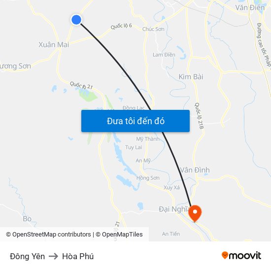 Đông Yên to Hòa Phú map