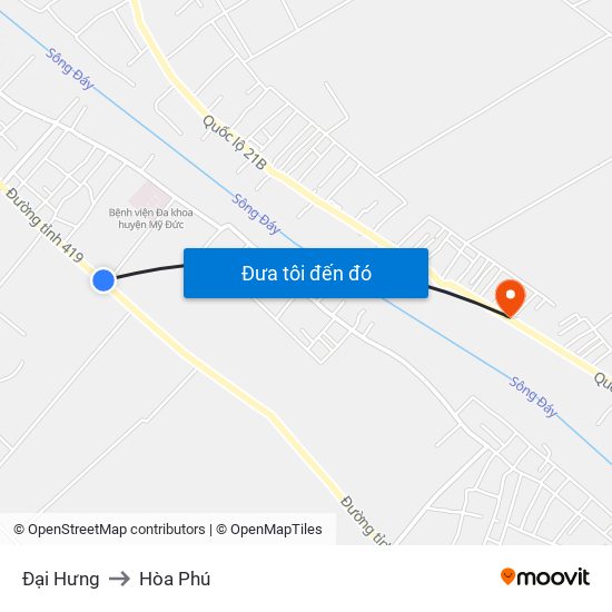 Đại Hưng to Hòa Phú map