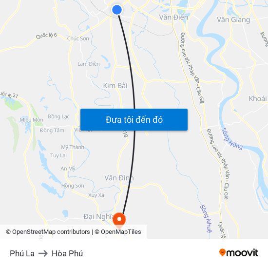 Phú La to Hòa Phú map