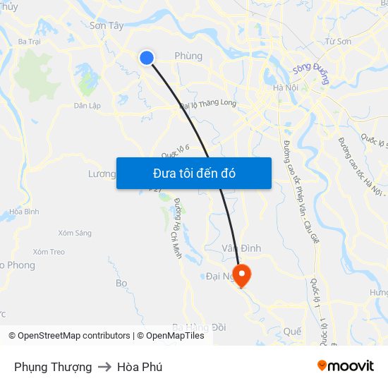 Phụng Thượng to Hòa Phú map