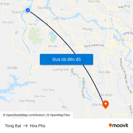 Tòng Bạt to Hòa Phú map
