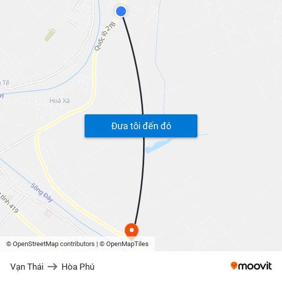 Vạn Thái to Hòa Phú map