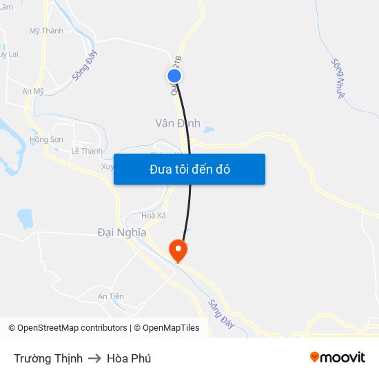 Trường Thịnh to Hòa Phú map