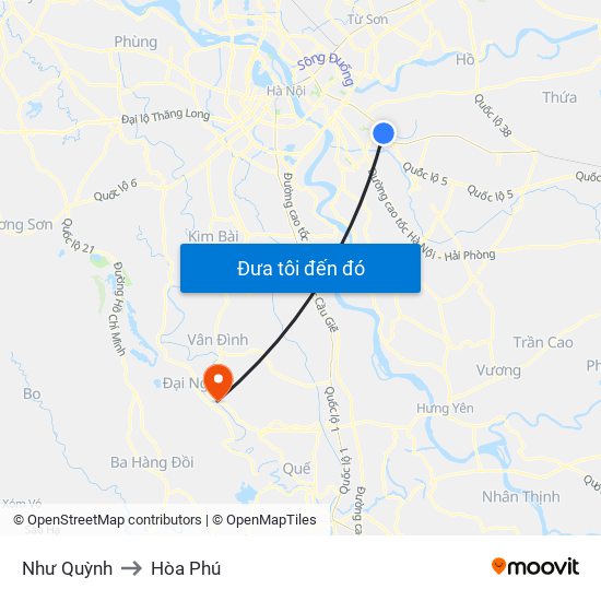 Như Quỳnh to Hòa Phú map