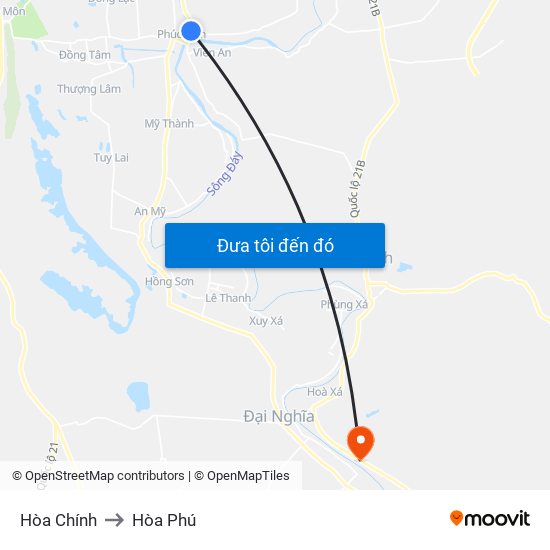 Hòa Chính to Hòa Phú map