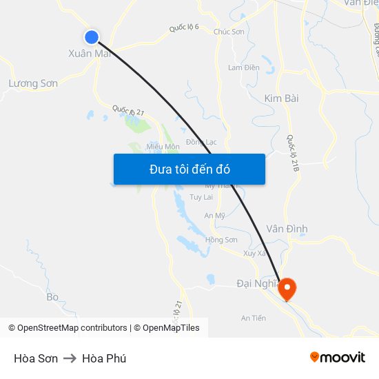 Hòa Sơn to Hòa Phú map