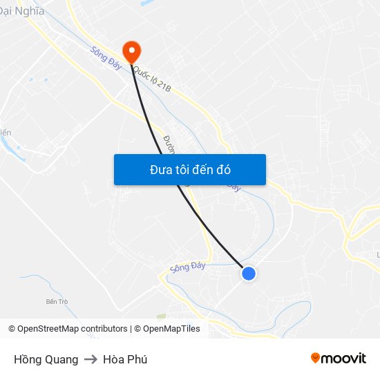 Hồng Quang to Hòa Phú map